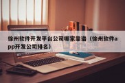 徐州软件开发平台公司哪家靠谱（徐州软件app开发公司排名）
